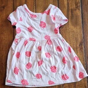 Cat & Jack White Dress with Pink Strawberry Print